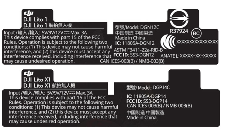 dji lito x1 fcc