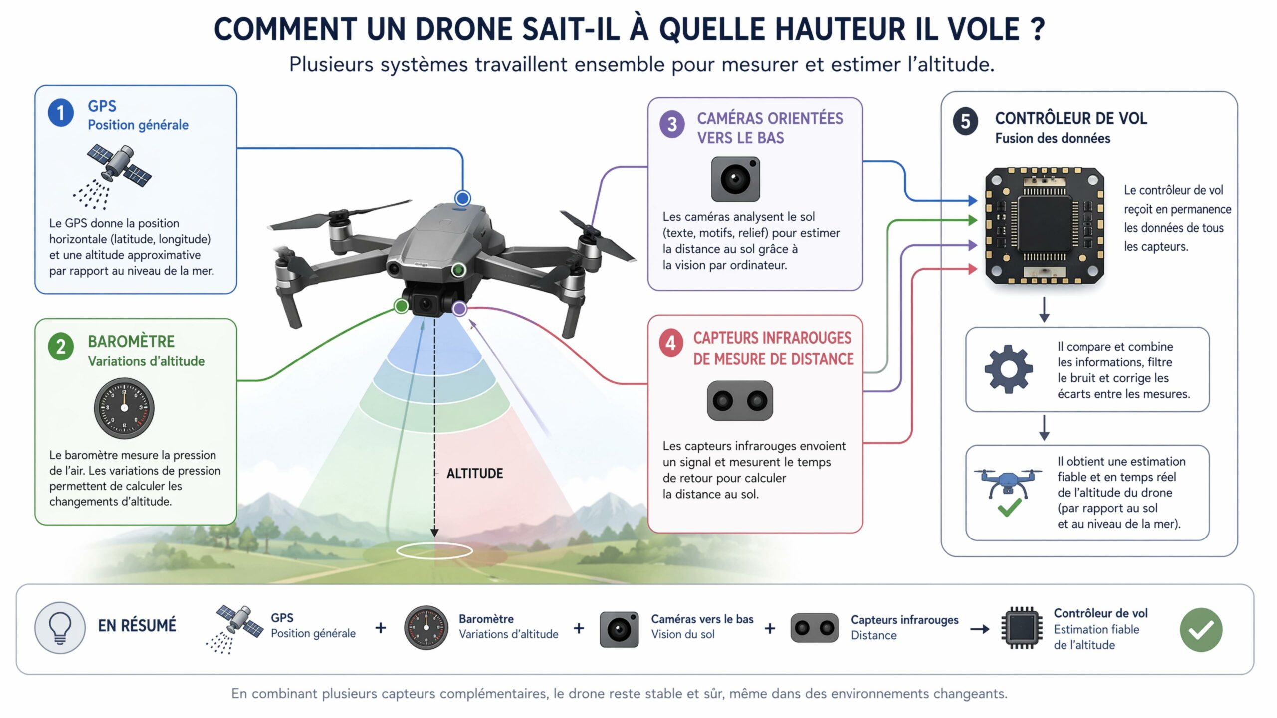 Comment un drone sait-il à quelle hauteur il vole