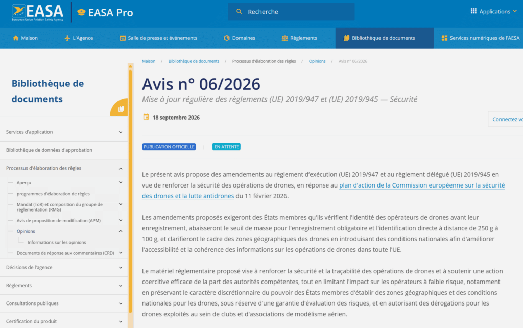EASA avis juin 2026